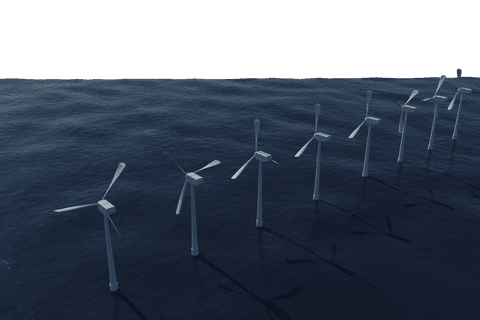 transparent wind turbines positioned in a seascape - Download Free Stock Videos Pikwizard.com
