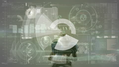 Digital Interface Overlay with Rugby Player in Action