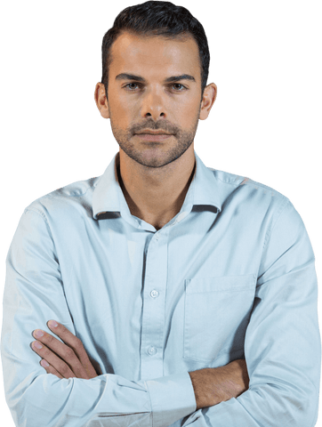 transparent confident businessman with crossed arms in light shirt - Download Free Stock Videos Pikwizard.com