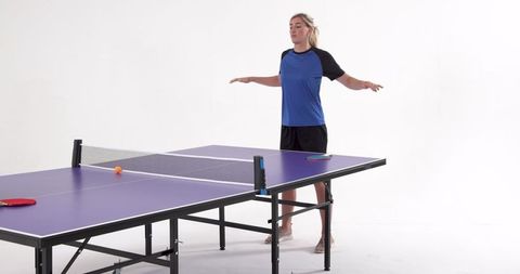 Woman Experiencing Stability in Ping Pong Activity