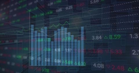 Financial Data Processing with Digital Graphs and Numbers - Download Free Stock Images Pikwizard.com