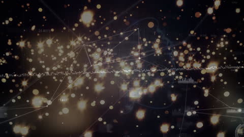 Digital Network with Glowing Connections and Data Points