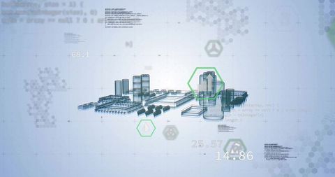 3D Industrial Plant Model with Technical Overlays