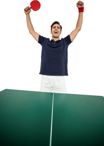 Victorious Table Tennis Player Smiling on Transparent Background - Download Free Stock Videos Pikwizard.com