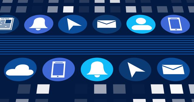 Animated Social Media and Communication Icons on Dark Background - Download Free Stock Images Pikwizard.com