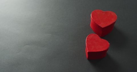 Red Heart-Shaped Boxes on Dark Gray Background - Download Free Stock Images Pikwizard.com