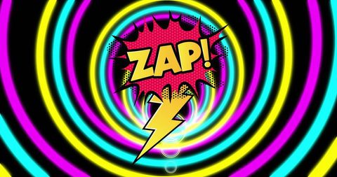 Bright Neon Pop Art Explosion with Zap and Lightning Bolt - Download Free Stock Images Pikwizard.com