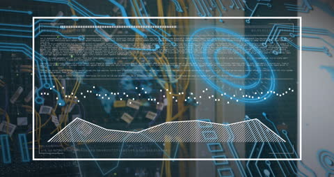 Futuristic Digital Interface on Server Technology Background