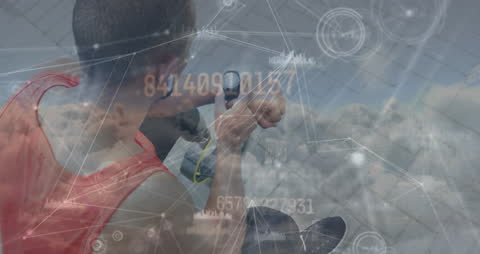 Conceptual Back to College Theme with Digital Elements and Outdoor Scene