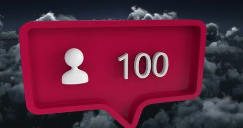Social media follower milestone in cloud icon style