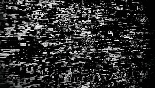 Monochrome Glitch Pattern Illustrating Digital Distortion