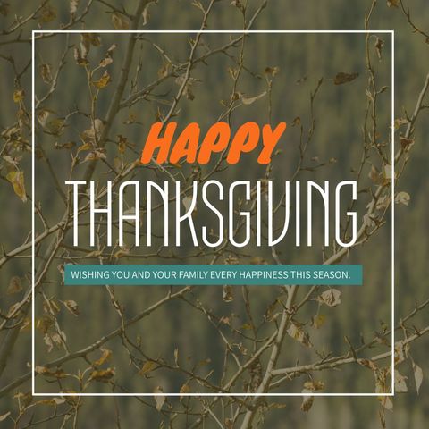 thanksgiving greeting card with autumnal branches - Download Free Stock Templates Pikwizard.com