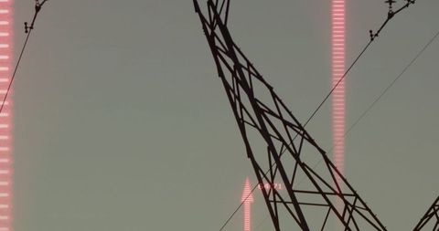 Steel lattice tower with digital energy visualization