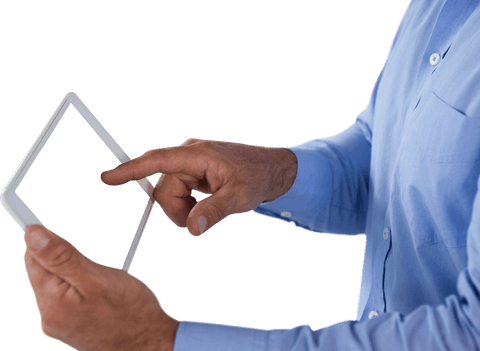 Businessman Hands Using Tablet Computer on Transparent Background - Download Free Stock Videos Pikwizard.com