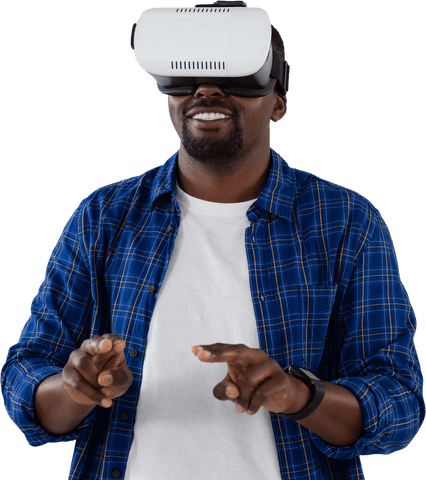 joyful man enjoying virtual reality experience - Download Free Stock Videos Pikwizard.com