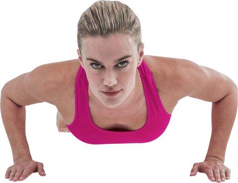 Woman Performing Push-ups Isolated on Transparent Background - Download Free Stock Videos Pikwizard.com