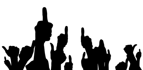 Transparent thumbs up hands vector illustration