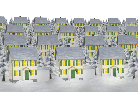 digital cottages covered in snow with transparent background - Download Free Stock Videos Pikwizard.com