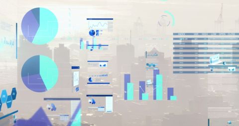 Financial Data Visualizations in Urban Cityscape - Download Free Stock Images Pikwizard.com