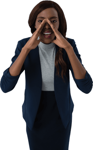 Transparent Background Businesswoman Shouting