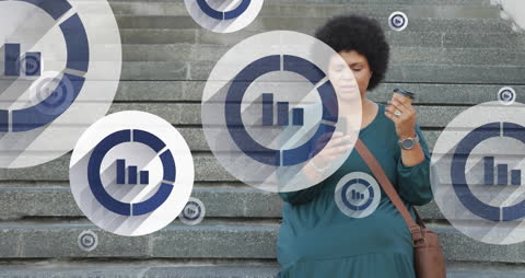 Statistics and Mobile Technology: Woman Engaging Digitally