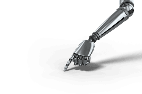 metallic robotic arm with transparent background pointing gesture - Download Free Stock Videos Pikwizard.com