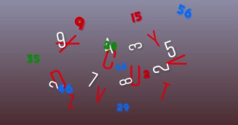 Abstract Numbers and Letters on Gradient Background - Download Free Stock Images Pikwizard.com