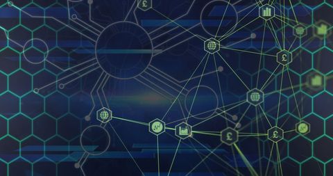 Futuristic Digital Network Connections and Geometry Artwork - Download Free Stock Images Pikwizard.com