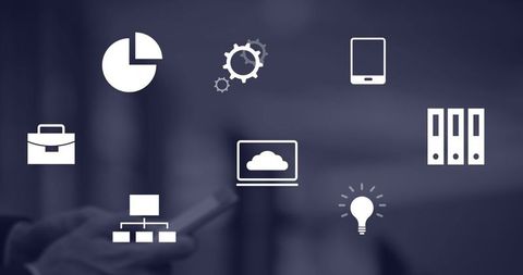 Digital Interface with Business Icons and Smartphone Integration - Download Free Stock Images Pikwizard.com