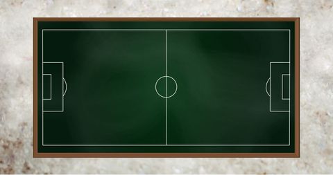 Soccer field strategy plan on green board