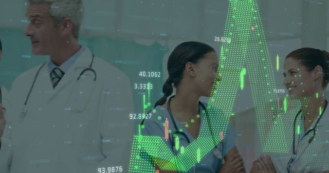 Doctors Analyzing Health Data in Hospital Corridor