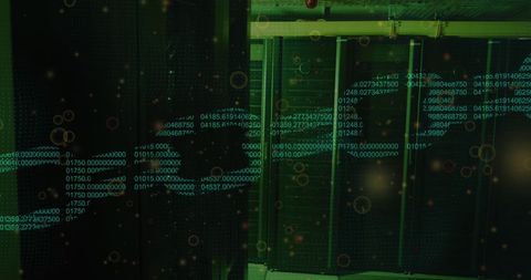 Digital Data Overlay on Modern Server Room Technology - Download Free Stock Images Pikwizard.com