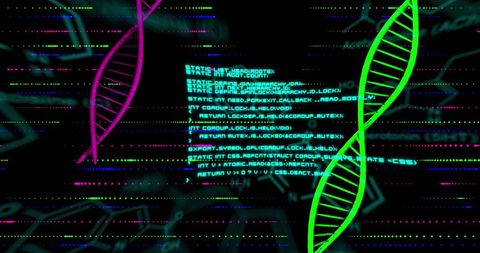 DNA Strands with Data Processing Graphics and Chemical Structures - Download Free Stock Images Pikwizard.com