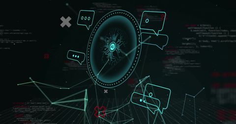 AI Data Network with Digital Brain Interface - Download Free Stock Images Pikwizard.com