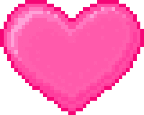 Pink Pixel Art Heart With Glossy Gradient On Transparent Background - Download Free Stock Videos Pikwizard.com