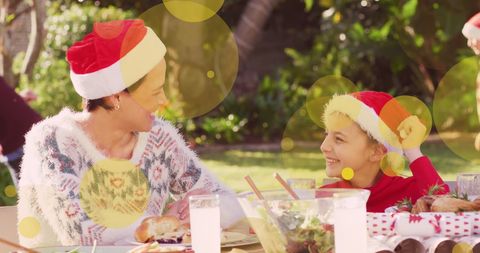 Happy Family Celebrating Christmas Outdoors