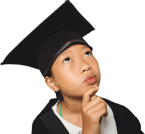 thoughtful girl wearing graduated mortarboard thinking - Download Free Stock Videos Pikwizard.com