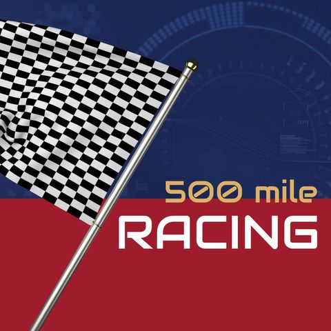 500 Mile Racing Event Banner with Checkered Flag - Download Free Stock Templates Pikwizard.com