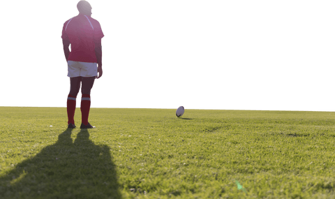 Transparent Rugby Player Calculating Rugby Ball Kick Action - Download Free Stock Videos Pikwizard.com