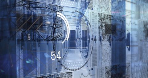 Digital Interface Displaying Data over Globe in Modern Server Room - Download Free Stock Images Pikwizard.com