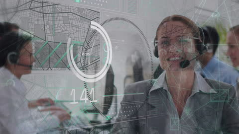 Digital Communication and Data Visualization in Office Setting