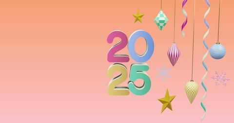 Colorful 2025 Celebration with Festive Holiday Decorations - Download Free Stock Images Pikwizard.com