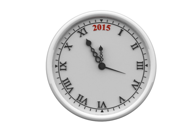 White Clock Displaying 2015 on Transparent Background Symbolizing New Year - Download Free Stock Videos Pikwizard.com