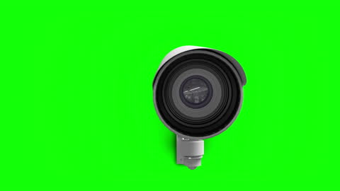 Security Camera Animation on Vibrant Green Backdrop