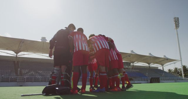 Youth Soccer Team Huddling Before Match on Sunny Day - Download Free Stock Images Pikwizard.com