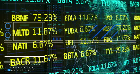 Dynamic Digital Financial Data Overlay Animation