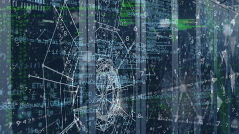 Digital Data Concept Visualization in Server Room