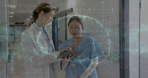 collaborative doctors with overlay of brain and dna concepts - Download Free Stock Images Pikwizard.com
