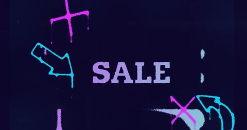 Dynamic sale promotional background with abstract neon arrows