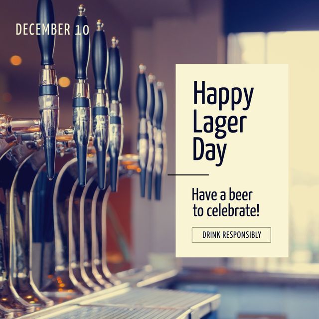 Celebrating Lager Day with Beer Taps and Celebratory Message - Download Free Stock Templates Pikwizard.com